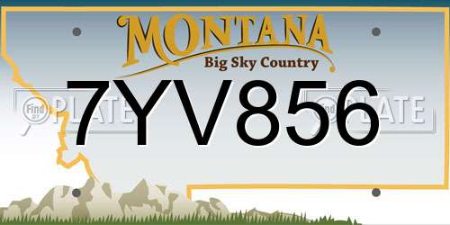 7YV856 Montana License Plate