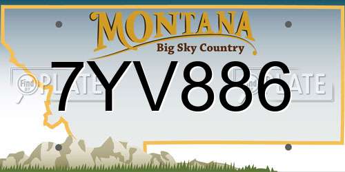 7YV886 Montana License Plate