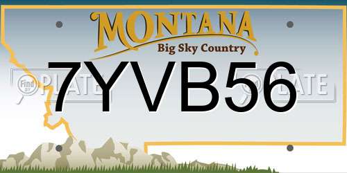 7YVB56 Montana License Plate