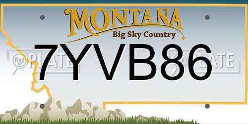 7YVB86 Montana License Plate