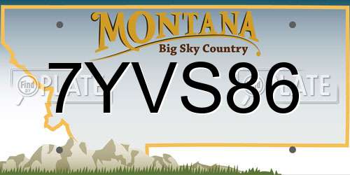 7YVS86 Montana License Plate