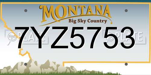 7YZ5753 Montana License Plate