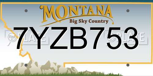 7YZB753 Montana License Plate