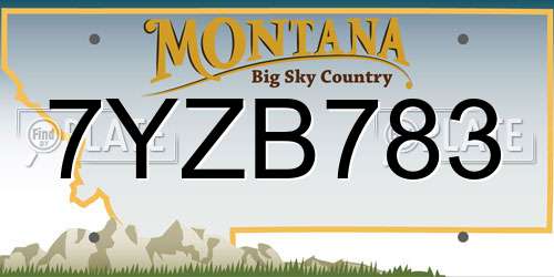 7YZB783 Montana License Plate