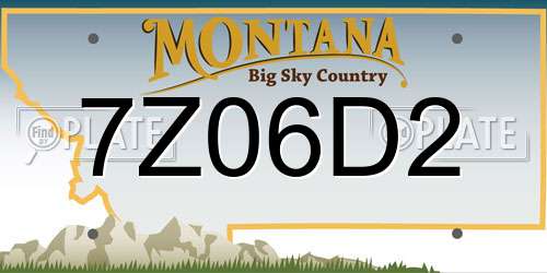 7Z06D2 Montana License Plate