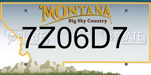 7Z06D7 Montana License Plate