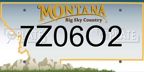 7Z06O2 Montana License Plate