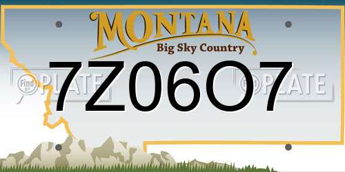 7Z06O7 Montana License Plate