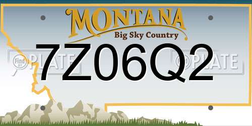7Z06Q2 Montana License Plate