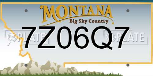 7Z06Q7 Montana License Plate
