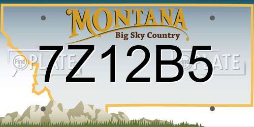 7Z12B5 Montana License Plate