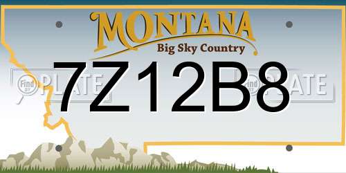 7Z12B8 Montana License Plate