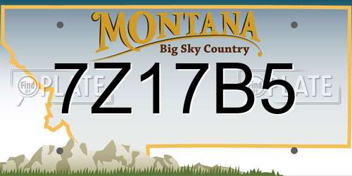 7Z17B5 Montana License Plate