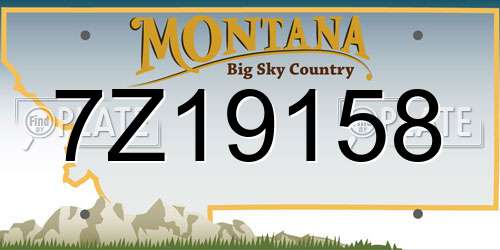 7Z19158 Montana License Plate