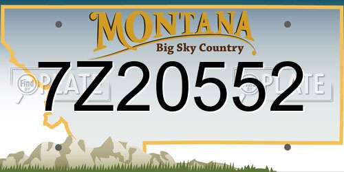 7Z20552 Montana License Plate