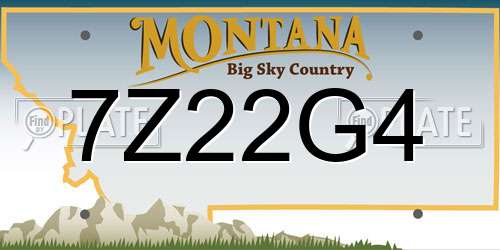 7Z22G4 Montana License Plate