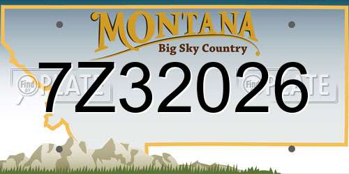 7Z32026 Montana License Plate