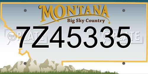 7Z45335 Montana License Plate