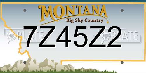 7Z45Z2 Montana License Plate