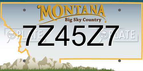 7Z45Z7 Montana License Plate