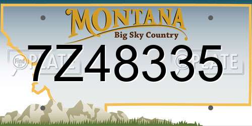 7Z48335 Montana License Plate