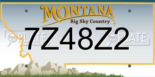 7Z48Z2 Montana License Plate