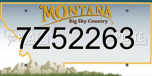 7Z52263 Montana License Plate