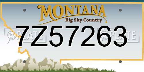7Z57263 Montana License Plate