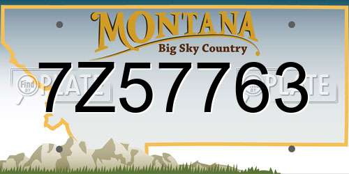 7Z57763 Montana License Plate