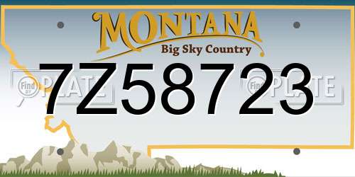 7Z58723 Montana License Plate