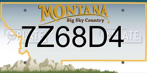7Z68D4 Montana License Plate
