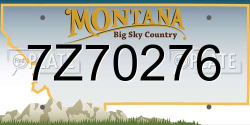 7Z70276 Montana License Plate