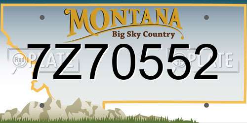 7Z70552 Montana License Plate
