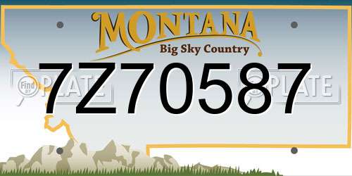 7Z70587 Montana License Plate