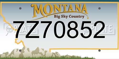 7Z70852 Montana License Plate