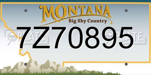 7Z70895 Montana License Plate