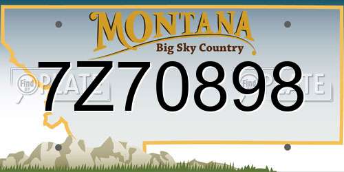 7Z70898 Montana License Plate