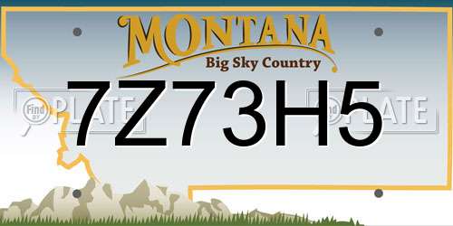 7Z73H5 Montana License Plate