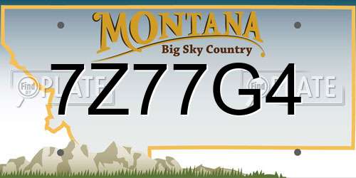 7Z77G4 Montana License Plate