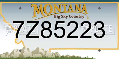 7Z85223 Montana License Plate