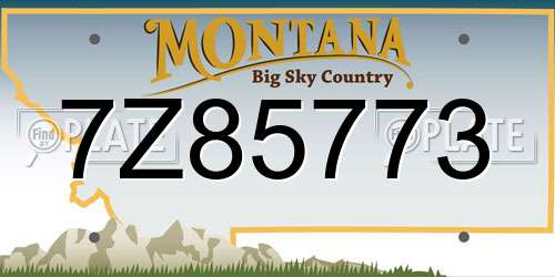 7Z85773 Montana License Plate