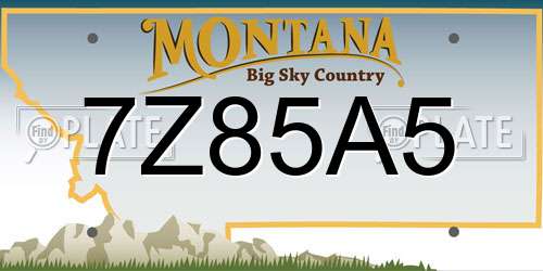 7Z85A5 Montana License Plate