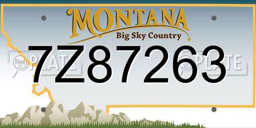 7Z87263 Montana License Plate