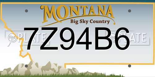 7Z94B6 Montana License Plate