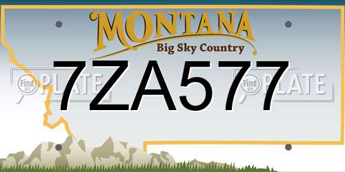 7ZA577 Montana License Plate