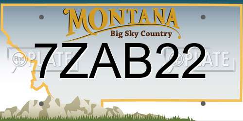 7ZAB22 Montana License Plate