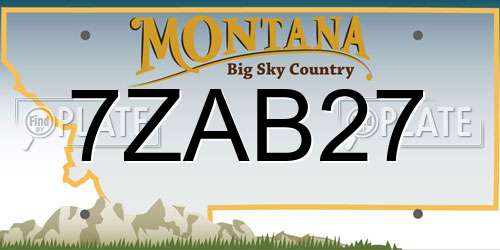 7ZAB27 Montana License Plate