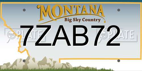 7ZAB72 Montana License Plate