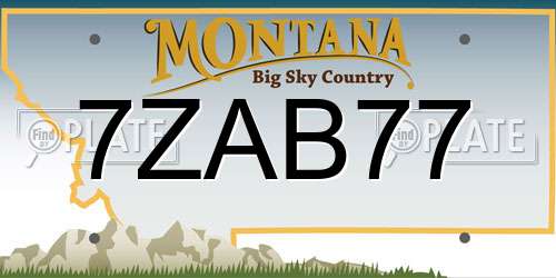 7ZAB77 Montana License Plate