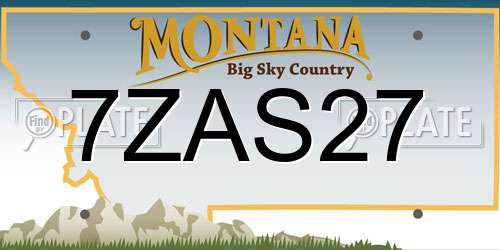 7ZAS27 Montana License Plate